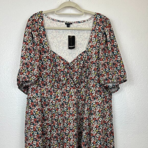 Torrid Womens Skater Dress Multicolor Texture Floral Print  Size 5XL - Picture 5 of 10